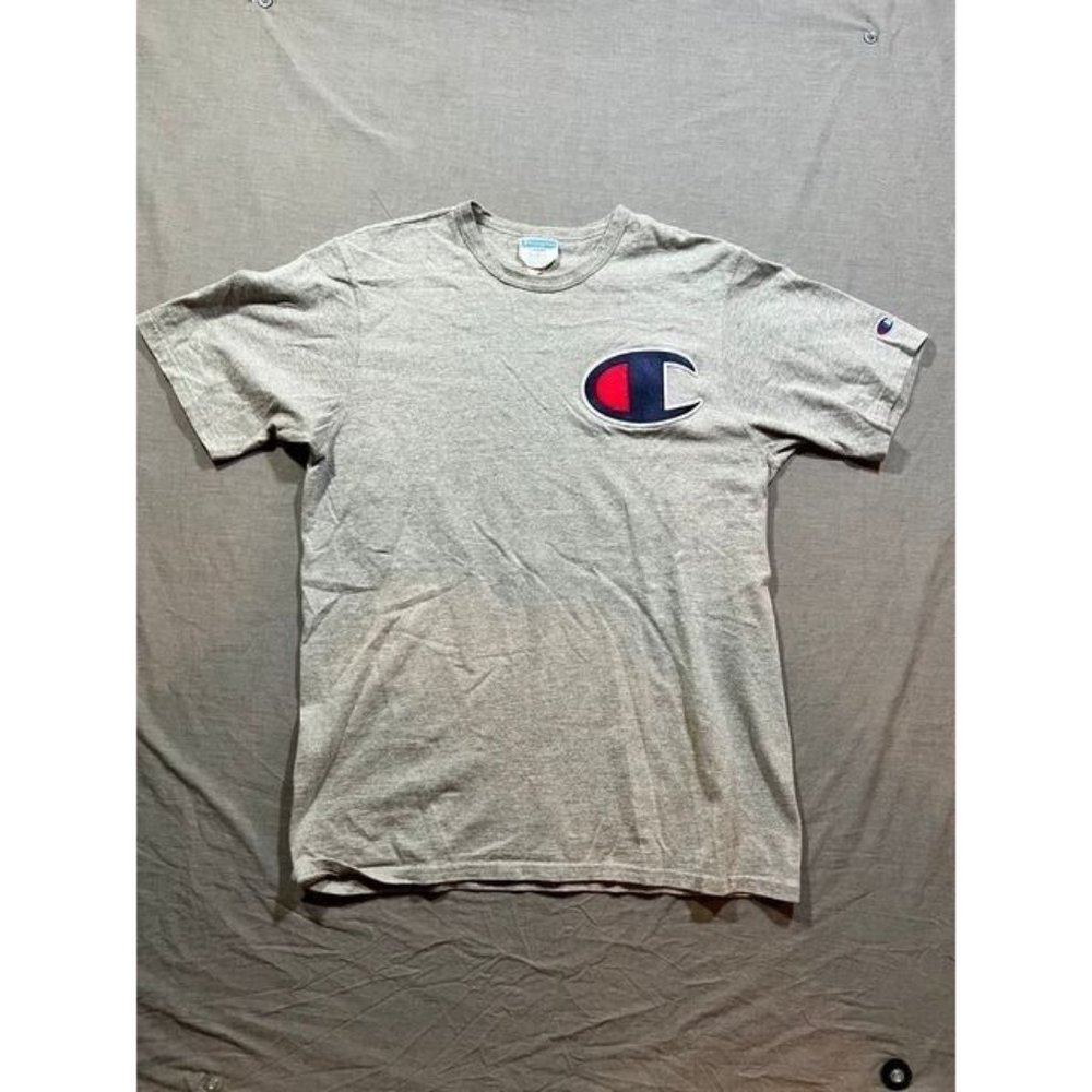 Vintage Champion Shirt Adult Large Gray Short Sleeve Pullover Logo Tee Mens